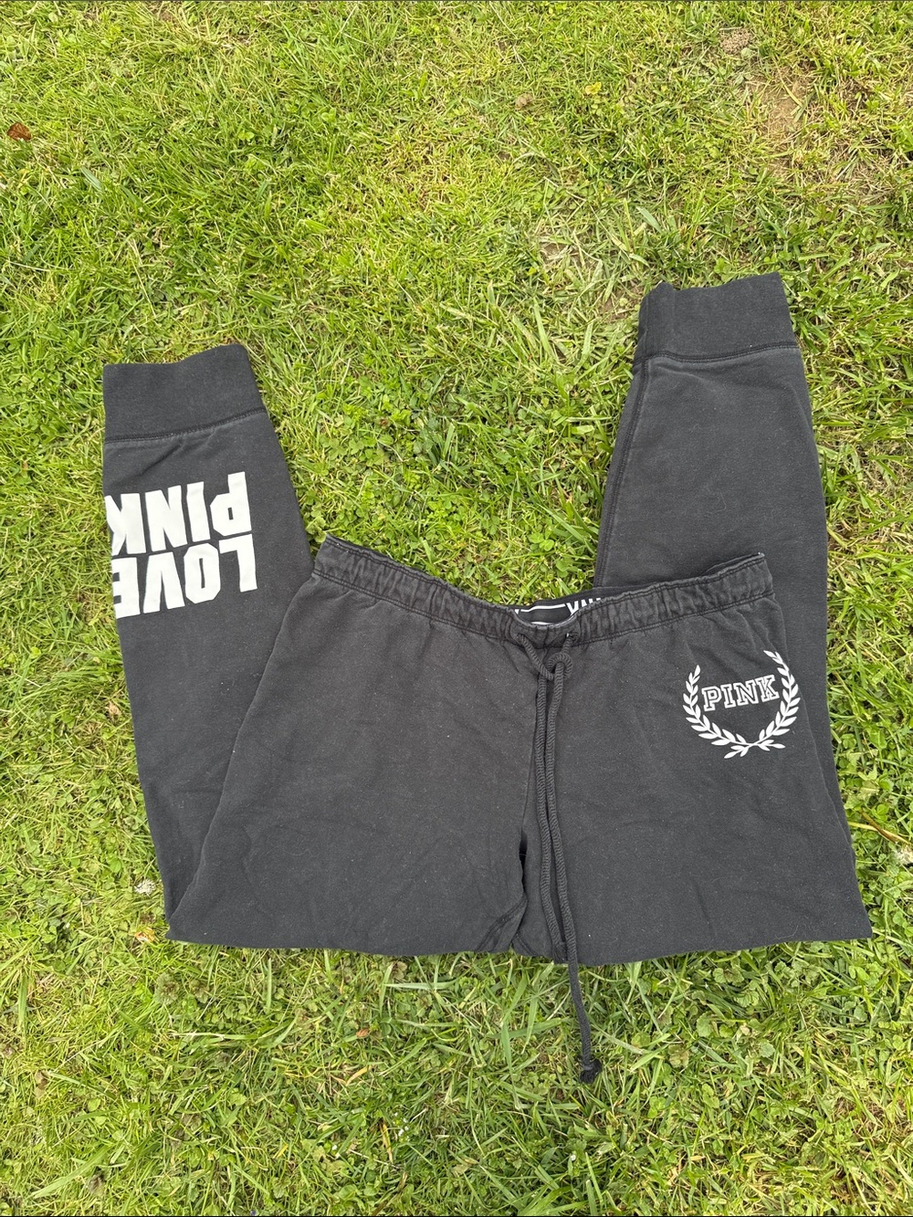Victorias Secret PINK Black Sweatpants size Large
